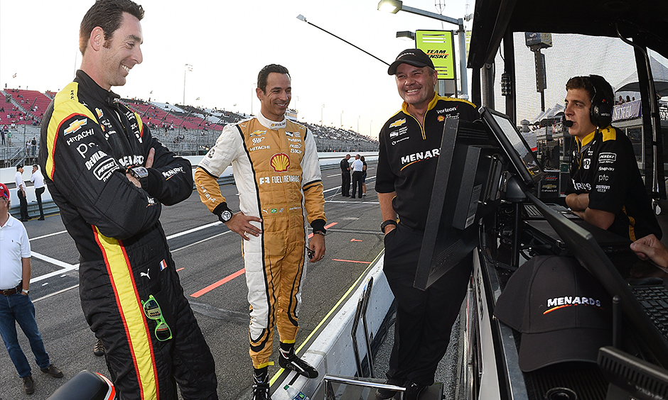 Simon Pagenaud, Helio Castroneves, and Team Penske