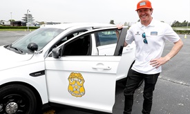 Thumbnail for Dixon shows silky skills behind wheel of police car on IMPD training course