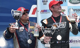 Thumbnail for Indy car legends enjoy getting behind wheel again at vintage invite