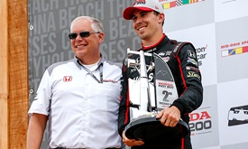 Thumbnail for Wickens' path to first INDYCAR win blocked  by Rossi again