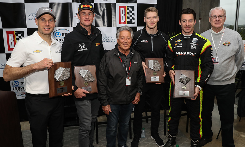 Barber 10th race press conference: Will Power, Simon Pagenaud, Mario Andretti, Ryan Hunter-Reay, Josef Newgarden, George Barber