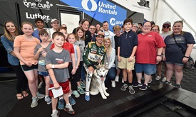 Thumbnail for Rahal's dog Arrow helps spread One Cure message