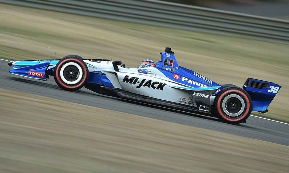 Takuma Sato on track Barber