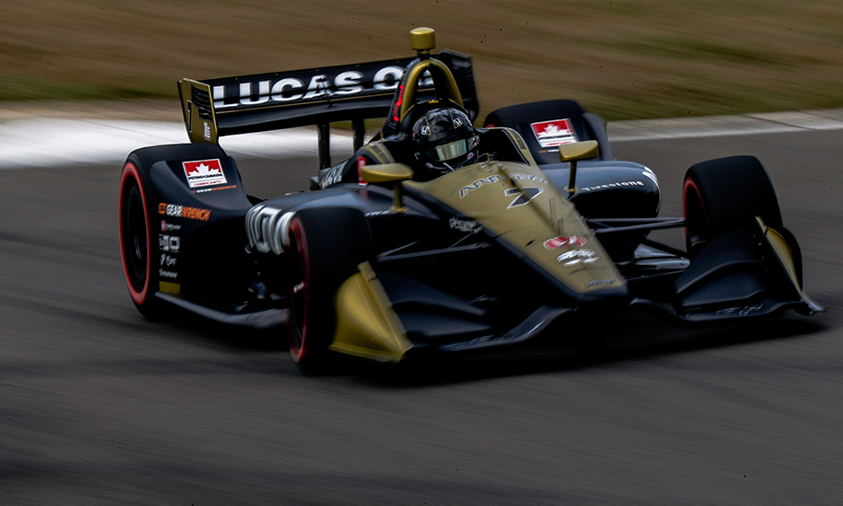 Marcus Ericsson on track Barber