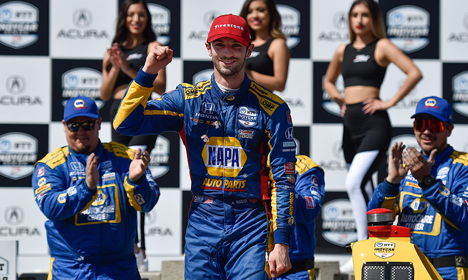 Alexander Rossi in victory circle