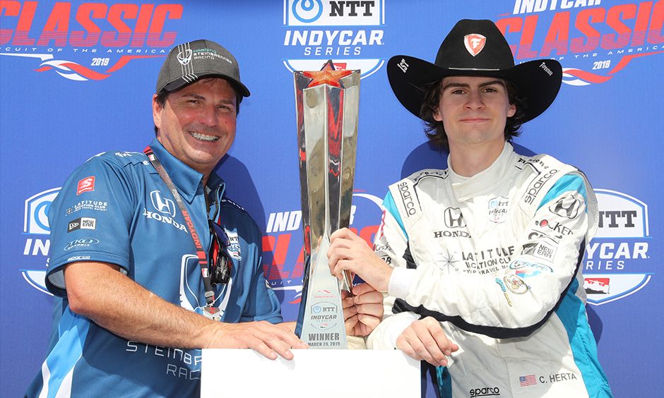 Mike Harding and Colton Herta at COTA
