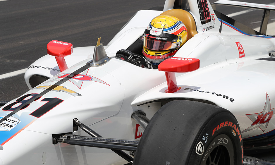 Ben Hanley on track Indy 500  practice