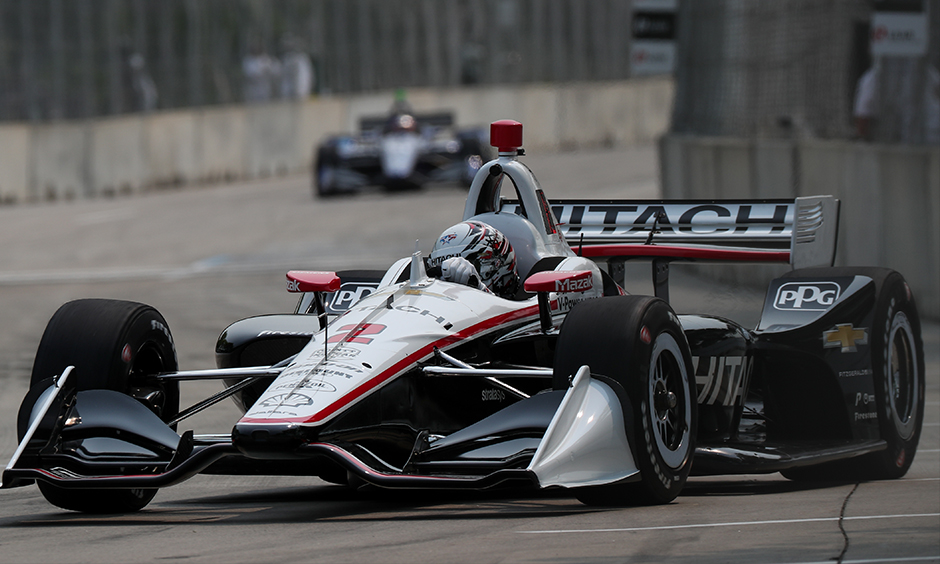 Josef Newgarden on track Detroit