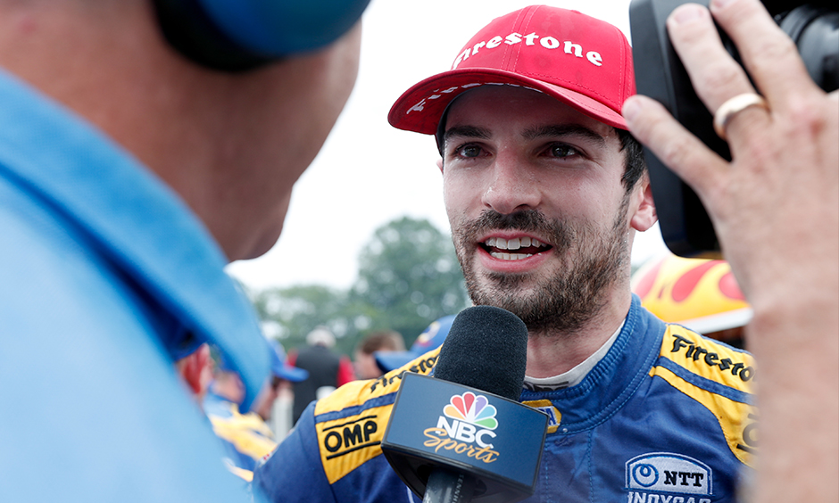 Alexander Rossi interviewed on NBC at Road America