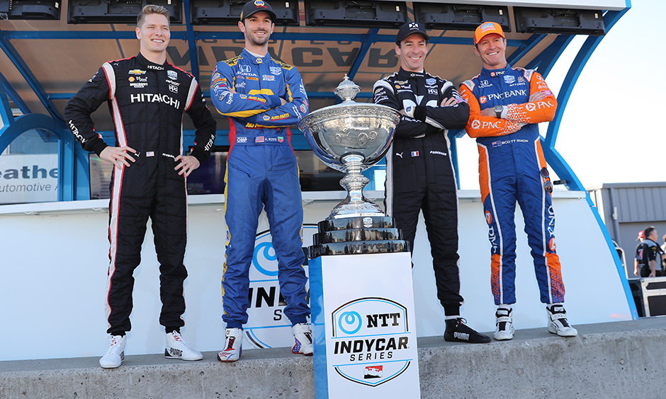 Josef Newgarden, Alexander Rossi, Simon Pagenaud and Scott Dixon