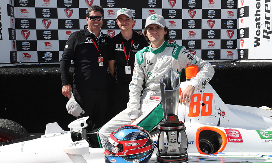 Mike Harding, George Steinbrenner IV and Colton Herta
