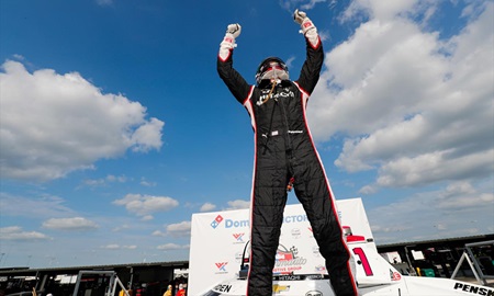 thumbnail for Newgarden Staves Off O’Ward at WWT Raceway for Second Win of Season