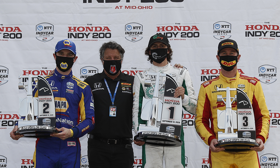 Andretti Autosport on the Mid-Ohio podium