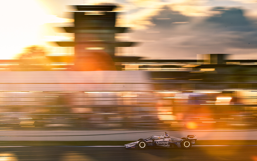 Best Photo of 2020, Graham Rahal at IMS at sunset