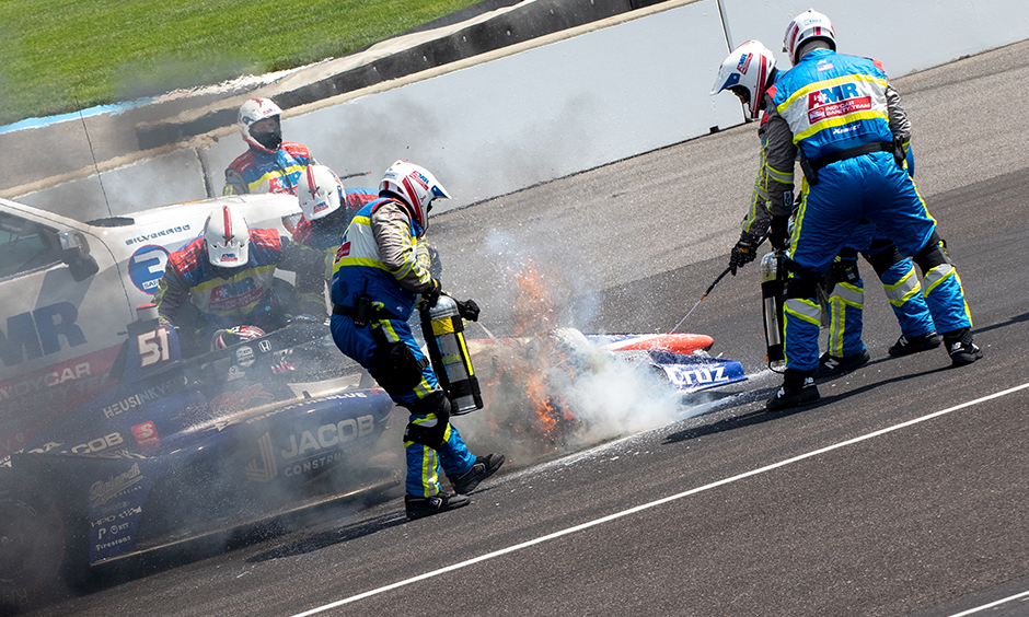 AMR INDYCAR Safety Team in action.