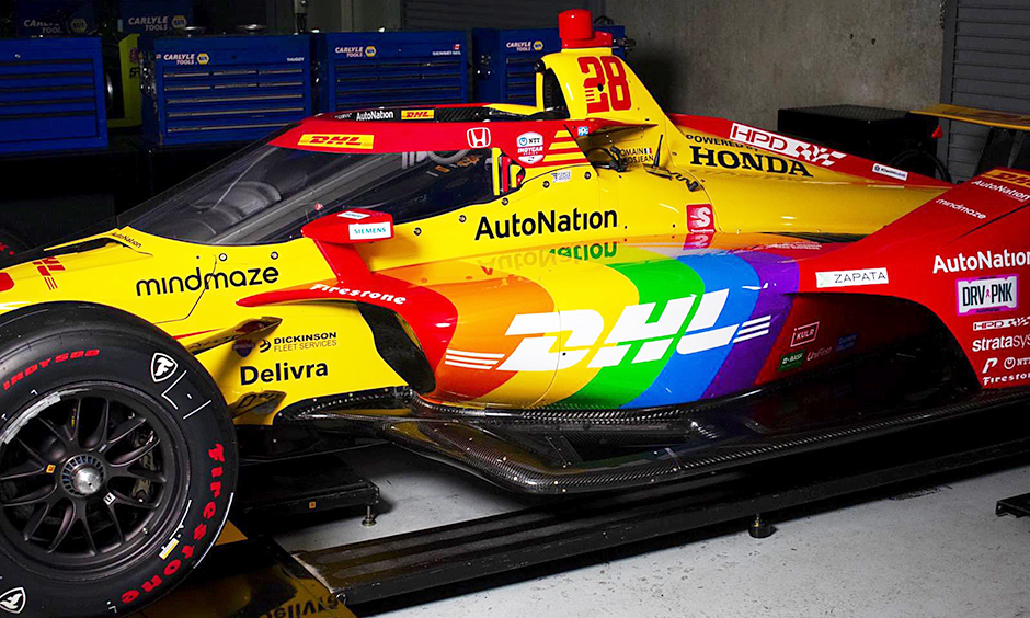 Romain Grosjean's No. 28 DHL car