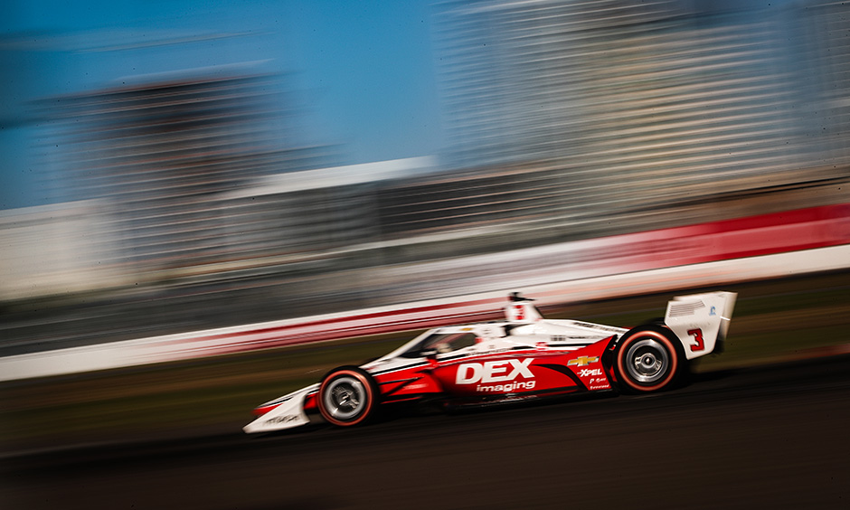 Scott McLaughlin racing the No. 3 DEX Imaging Team Penske Chevrolet on the streets of St. Petersburg street course