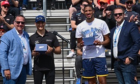 Thumbnail for Big Crowd Salutes Starting Field at Public Drivers’ Meeting