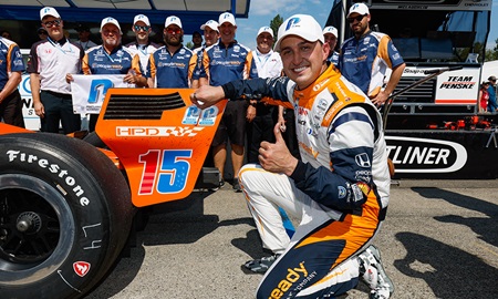 thumbnail for Back In Black: Rahal Rides Primary Tires to Portland Pole