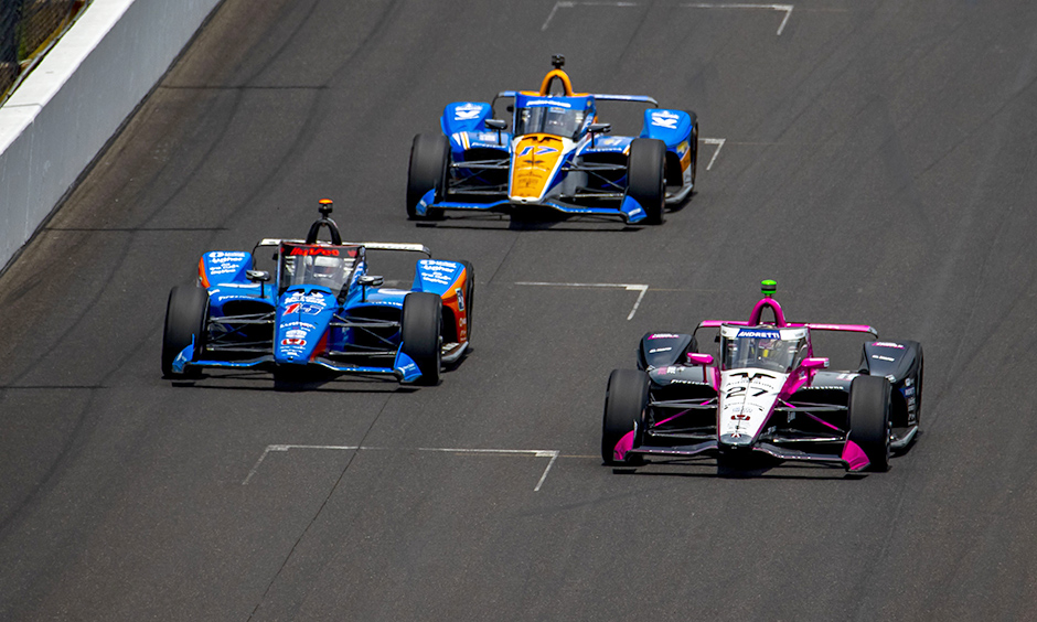 Kyle Larson in traffic