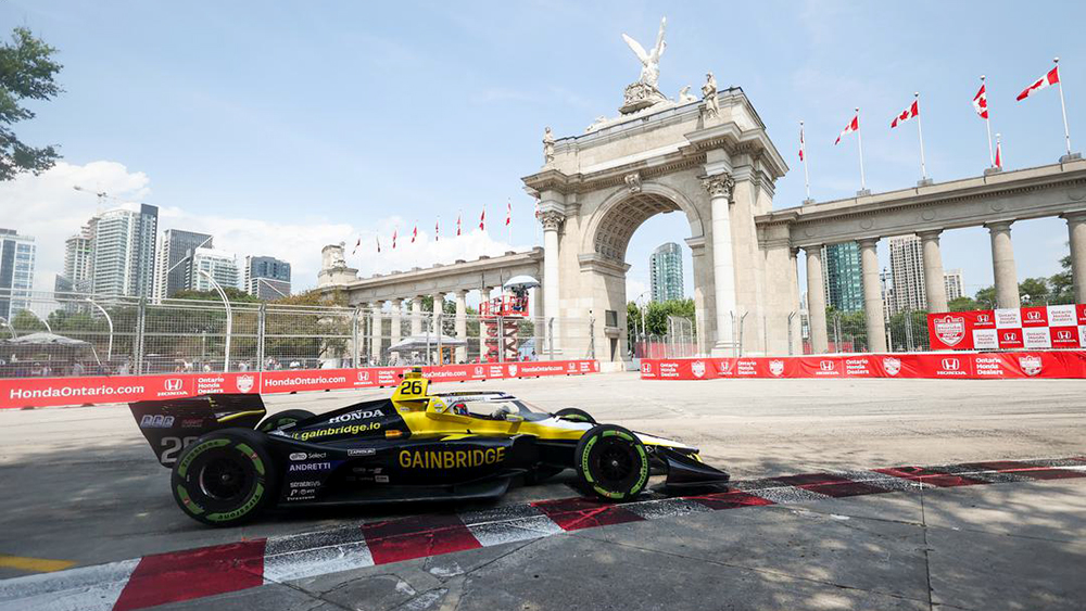 Colton Herta winning the Toronto race in 2024.