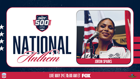 Thumbnail for Jordin Sparks To Perform National Anthem at Indianapolis 500