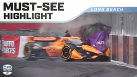 Thumbnail for Christian Lundgaard Slams into the Tire Barrier during Long Beach Qualifying