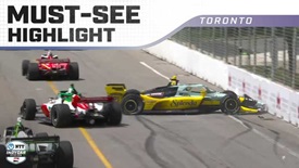 Thumbnail for INDYCAR at Toronto: Contact Sends Christian Rasmussen Into the Barrier