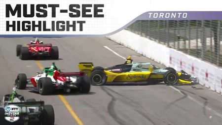 thumbnail for INDYCAR at Toronto: Contact Sends Christian Rasmussen Into the Barrier