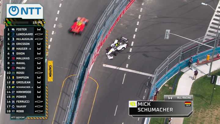 Mick Schumacher Forced Out by Hard Contact in Markham